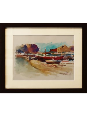 Muguetarts Şile Orijinal Suluboya Tablo - Mehmet Najafzadeh Eseri 30X37 cm