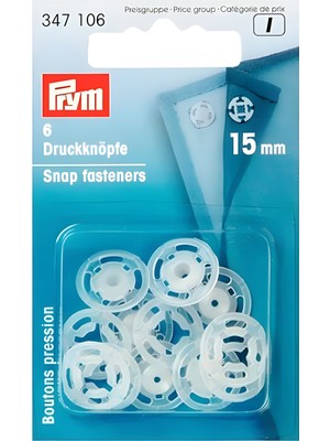 Prym Dikilebilir Plastik Çıtçıt 6 Çift 15 mm 347106