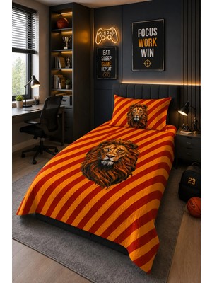 Evdek Bebek ve Çocuk Odası Lion Strike – Aslan Tek Kişilik Pike Takımı 160X230 cm 6etd4