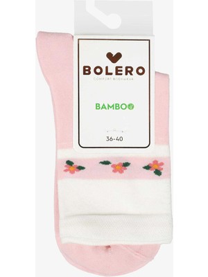 Bolero Kadın Premium Dikişsiz Bambu Çorap Konç Çember Pembe