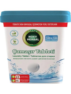 Noxy Herbal Çamaşır Tableti 100 Adet Beyazlar Için Doğal Yerli