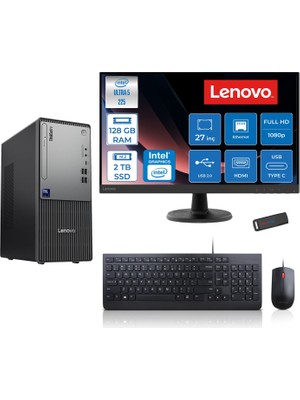 Lenovo Thinkcentre Neo 50T Gen 6 Intel Core Ultra 5 225 Upto 4.9ghz 128GB Ddr5 2tb SSD Intel® UHD Graphics 770 Freedos +27" Fhd Monitör Masaüstü Bilgisayar 13BD007UTR27F39+ZETTAUSBBELLEK