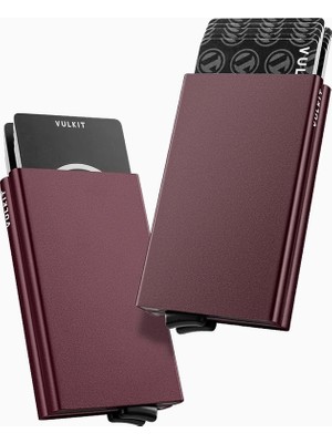 Vulkit Rfıd Nfc Korumalı Metal Çift Kartlı Minimal Erkek Kartlık Cüzdan