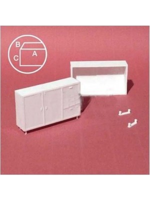 Schulcz 579020 1/25 Ölçek, Çekmeceli ve Kapaklı Komodin -62 Mm-Be