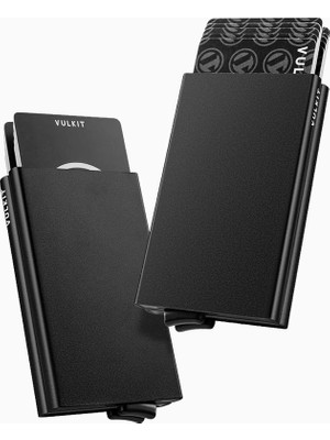 Vulkit Rfıd Nfc Korumalı Metal Çift Kartlı Minimal Erkek Kartlık Cüzdan