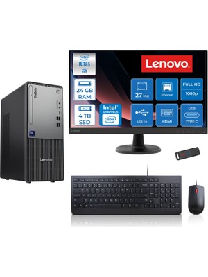 Lenovo Thinkcentre Neo 50T Gen 6 Intel Core Ultra 5 225 Upto 4.9ghz 24GB Ddr5 4tb SSD Intel® UHD Graphics 770 Freedos +27" Fhd Monitör Masaüstü Bilgisayar 13BD007UTR27F10+ZETTAUSBBELLEK