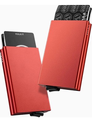 Vulkit Rfıd Nfc Korumalı Metal Çift Kartlı Minimal Erkek Kartlık Cüzdan