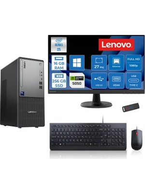 Lenovo Thinkcentre Neo 50T Gen 6 Intel Core Ultra 5 225 Upto 4.9ghz 16GB Ddr5 256GB SSD 8GB/RTX5050 WIN11HOME +27" Fhd Monitör Masaüstü Bilgisayar 13BD007UTR2724H01+ZETTAUSBBELLEK