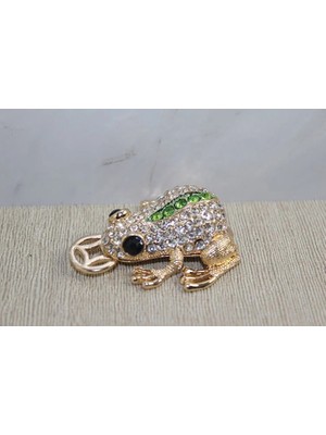 EkoAlışverişDünyam Swarovski Taşlı Minik Figür - Kurbağa