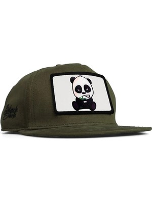 Hip Hop Kids Panda Logolu Haki Çocuk Şapka