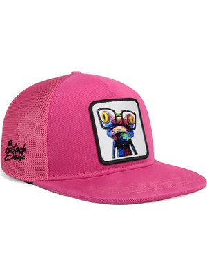 BlackBörk Hip Hop Kids Bukalemun Logolu Pembe Çocuk Trucker Şapka