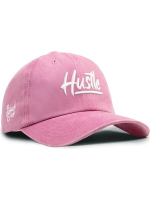 BlackBörk Hustle Nakışlı Vintage Beyzbol Toz Pembe Şapka