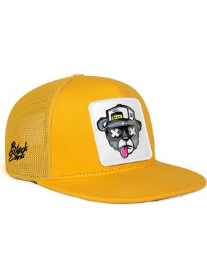 BlackBörk Hip Hop Kids Ayı Logolu Sarı Çocuk Trucker Şapka