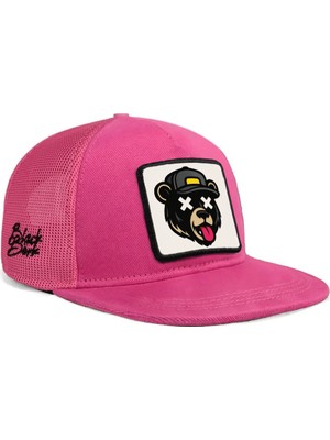 BlackBörk Hip Hop Kids Ayı Logolu Pembe Çocuk Trucker Şapka