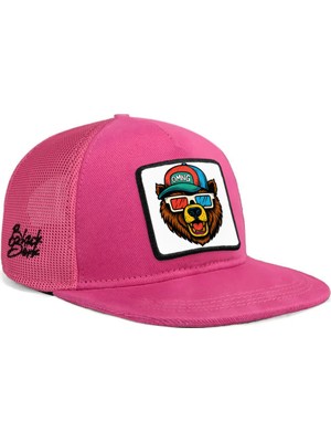 BlackBörk Hip Hop Kids Ayı Logolu Pembe Çocuk Trucker Şapka