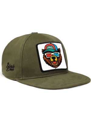 BlackBörk Hip Hop Kids Ayı Logolu Haki Çocuk Şapka