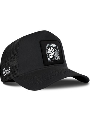 BlackBörk Aslan Logolu Siyah Trucker Şapka