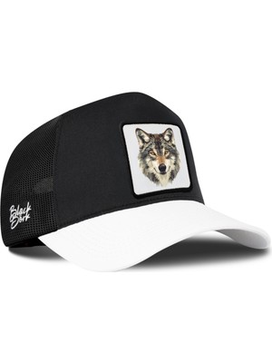 BlackBörk Kurt Logolu Beyaz-Siyah Trucker Şapka