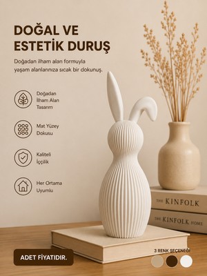 İBERİALHOME Dekoratif Tavşan Biblo | Modern Iskandinav Ev Dekoru | Minimalist Masa Üstü Obje