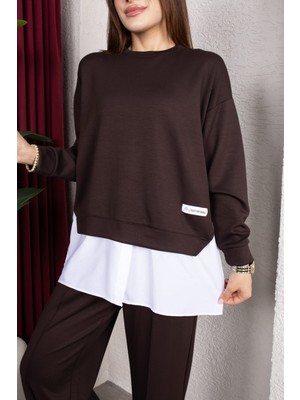 Weak Blue Kadın Ikili Takım Oversize Bol Paça Pantolon Günlük Şık Kombin