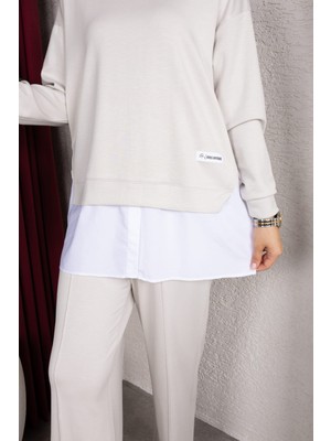 Weak Blue Kadın Ikili Takım Oversize Bol Paça Pantolon Günlük Şık Kombin