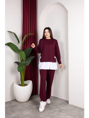 Weak Blue Kadın Ikili Takım Oversize Bol Paça Pantolon Günlük Şık Kombin