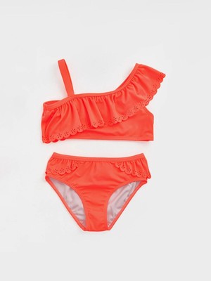 LC Waikiki Tek Omuzlu Fırfırlı Kız Çocuk Bikini  (S6)