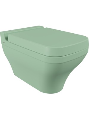 Bocchi Scala Asma Klozet Mat Mint Yeşil Yan Deliksiz + Tutti S Klozet Kapağı Soft Cls Yeni Mint Yeşil