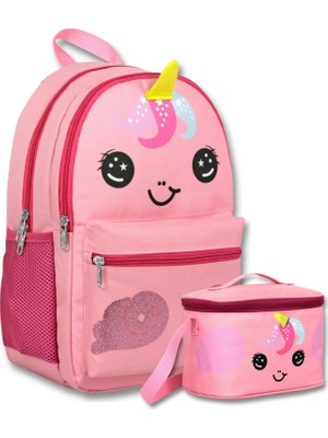 Ümit Çanta Kız Çocuk Sevimli Unicorn Desenli Okul Çantası+Beslenme Çantası Seti - SETUMT6042B