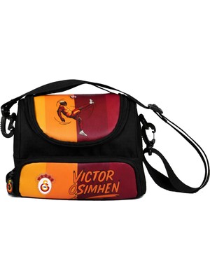 Galatasaray Lisanslı Erkek Çocuk Victor Osimhen (Siyah - Kırmızı) Okul Beslenme Çantası - 26906