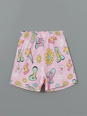 Lc Waikiki Yeni Sezon Beli Lastikli Baskılı Kız Çocuk Pijama Şort