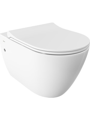 Bocchi Venezia Rimless Asma Klozet Parlak Beyaz + Pure Slim Klozet Kapak Parlak Beyaz