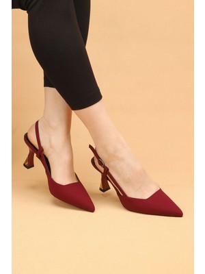 Nilsa Shoes Kadın Ince Topuklu Saten Abiye Ayakkabı Topuklu Ayakkabı