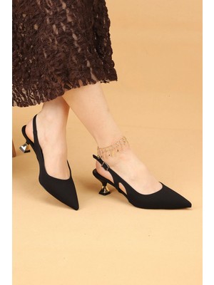 Nilsa Shoes Kadın Kısa Topuklu Abiye Ayakkabı Topuklu Ayakkabı