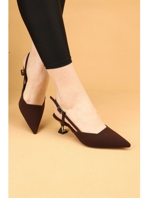 Nilsa Shoes Kadın Kısa Topuklu Saten Abiye Ayakkabı Topuklu Ayakkabı