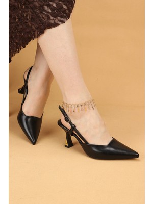 Nilsa Shoes Kadın Ince Topuklu Saten Abiye Ayakkabı Topuklu Ayakkabı