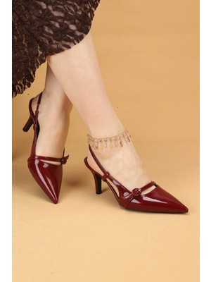 Nilsa Shoes Kadın Ince Topuklu Rugan Abiye Ayakkabı Topuklu Ayakkabı