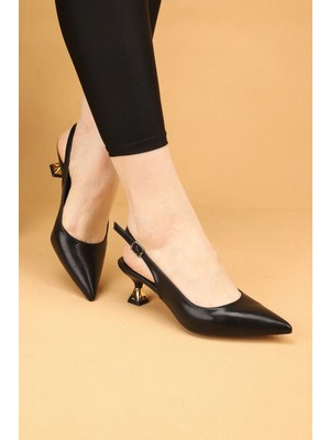 Nilsa Shoes Kadın Kısa Topuklu Abiye Ayakkabı Topuklu Ayakkabı