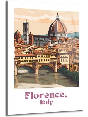 GLAZELLA Floransa'nın Büyüsü: Ponte Vecchio &amp; Duomo Cam Tablo