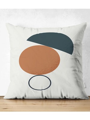 Çift Taraflı Renkli Zemimli One Draw Çizimli Geometrik Desen Modern Süet Yastık Kırlent Kılıfı