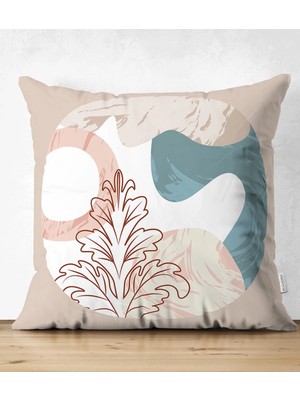 Çift Taraflı Pastel Zeminli Geometrik Desenli Dijital Baskılı Modern Süet Yastık Kırlent Kılıfı