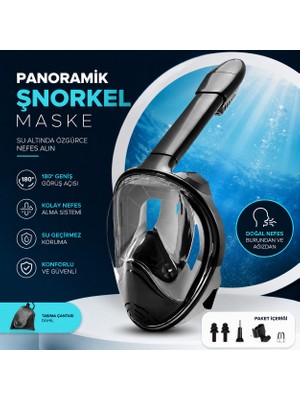 GreaTech Şnorkel L/xl Beden Dalış Maskesi Full Face Tam Deniz Altı Keşif Maskesi
