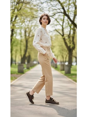 İzlife Izlife K2081 Kahve Tam Ortopedik Casual Kadın Günlük Ayakkabı