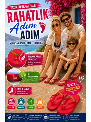 Pazariz Basic Parmak Arası Terlik Unisex Kadın Erkek Çocuk Eva Plaj Terliği Flip Flop Yazlık Deniz Havuz Günlük Kullanım Rahat Yumuşak Taban Acıtmaz Hafif Kaymaz Terlik
