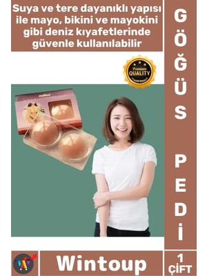 Wintoup #göğüspedi Nipple Pad Dekolte Uyumlu Yapışkanlı Yeniden Kullanılabilir Göğüs Ucu Kapatıcı Silikon