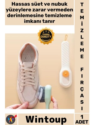 Wintoup #fırça Ergonomik Tutma Saplı Bot Süet Nubuk Ayakkabı Bakım Leke Çıkarıcı Hazneli Temizlik Fırçası
