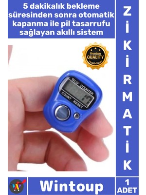 Wintoup #zikirmatik Dijital Sayaçlı Silikon Kayışlı Ergonomik Tasarım Kompakt Ayarlanabilir Yüzük Zikirmatik