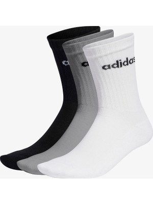 adidas Linear Cushioned Crew Unisex Renkli 3'lü Çorap.-