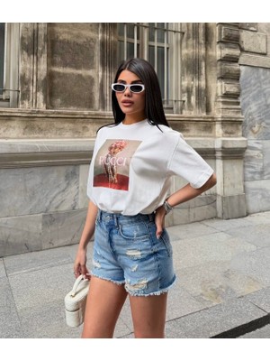 Aida Fashion Yırtık Detay Demim Şort