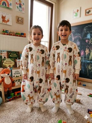 Wenaris Kollu Uyku Tulumu %100 Doğal Pamuk Çift Kat Pazen Özel Kumaş Unisex 1.0 Tog 20-24 Derece